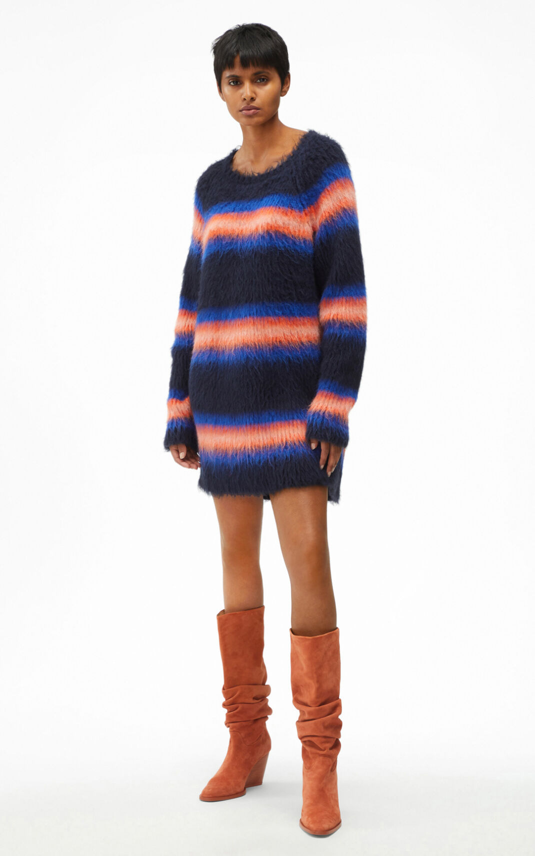 Robe Kenzo Striped sweater Femme Bleu | TBHL-20596